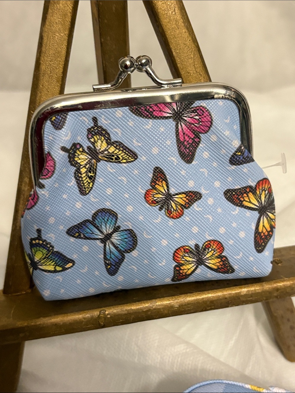Blue Jewelry Box and Butterfly Coin Purse - Picture 2 of 4